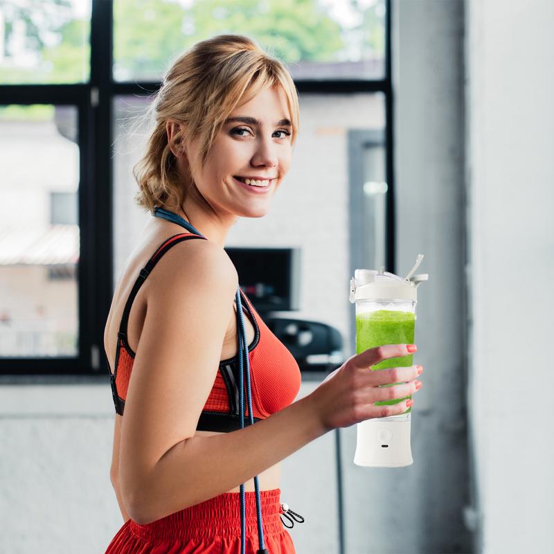 Protein Shaker Bottle - Portable Blender For Smoothies 600ml Protein