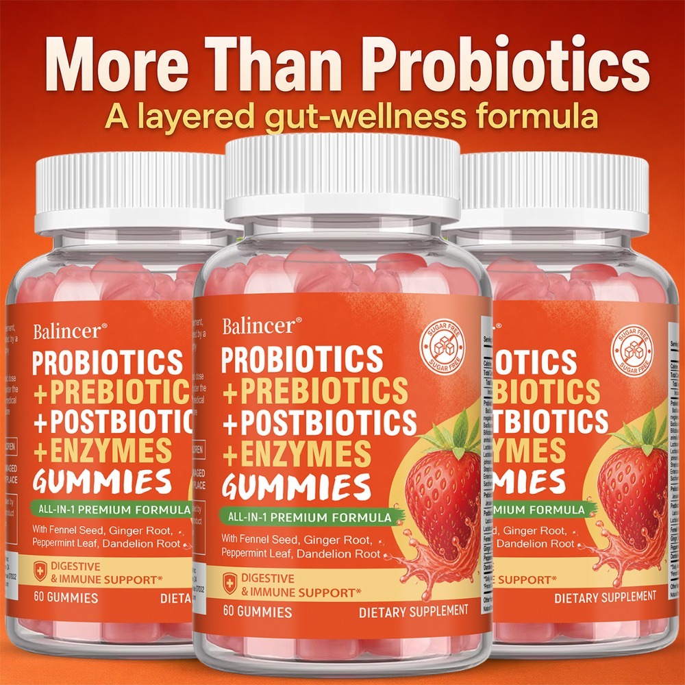 Digestive Enzyme Blend - Probiotic Gummies, Prebiotics and Digestive Enzymes,