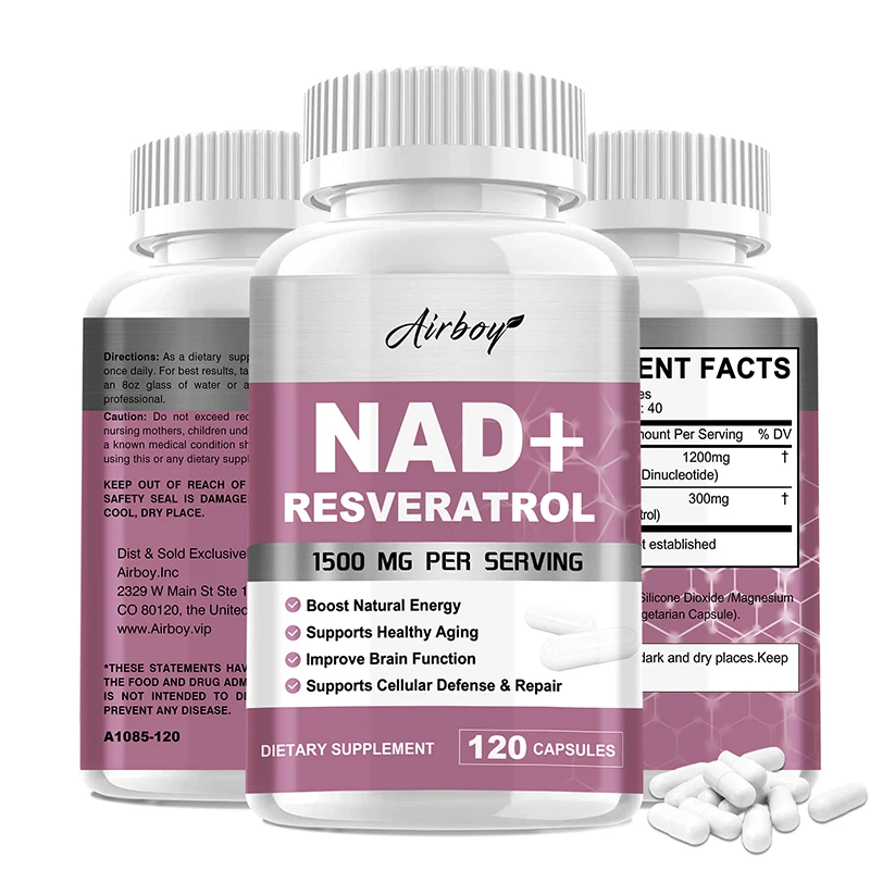 Resveratrol Capsule Anti Aging - NAD+ Resveratrol Supplements - Natural Energy,