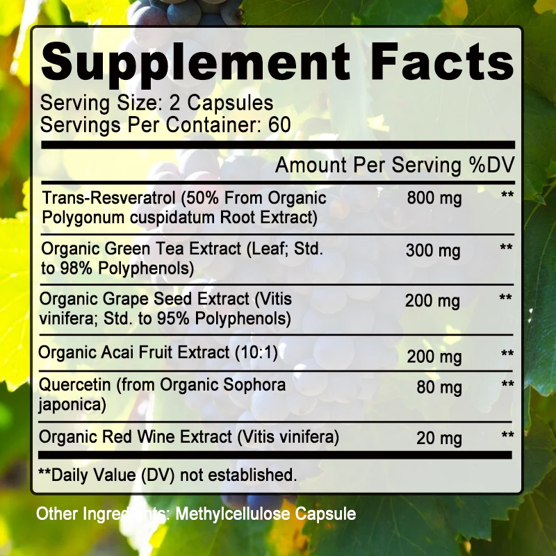 Resveratrol Capsules - Support - огляд і ціна Resveratrol Capsule Anti Aging