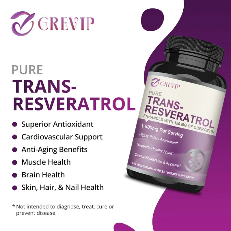 Trans-Resveratrol 1500mg - Pot - огляд і ціна Resveratrol Capsule Anti Aging
