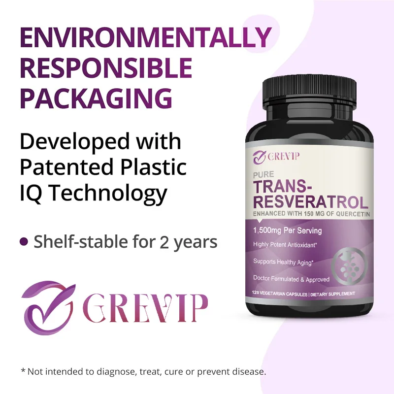 Trans-Resveratrol 1500mg - Pot - огляд і ціна Resveratrol Capsule Anti Aging