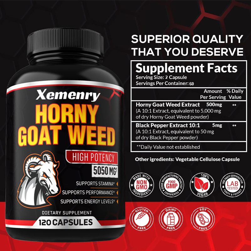 Men's Horny Goat Weed Capsules - огляд і ціна Pre Workout Supplement