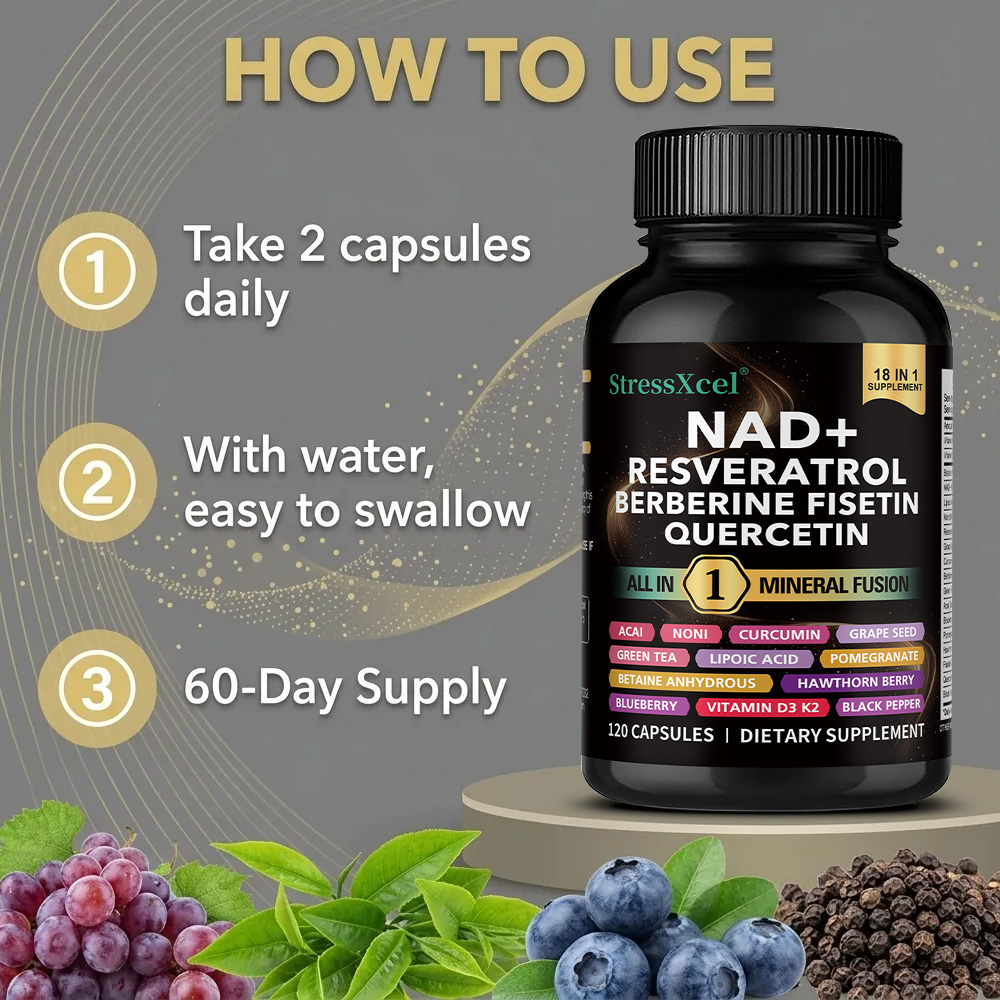 NAD+ Supplement with Resveratr - огляд і ціна Resveratrol Capsule Anti Aging