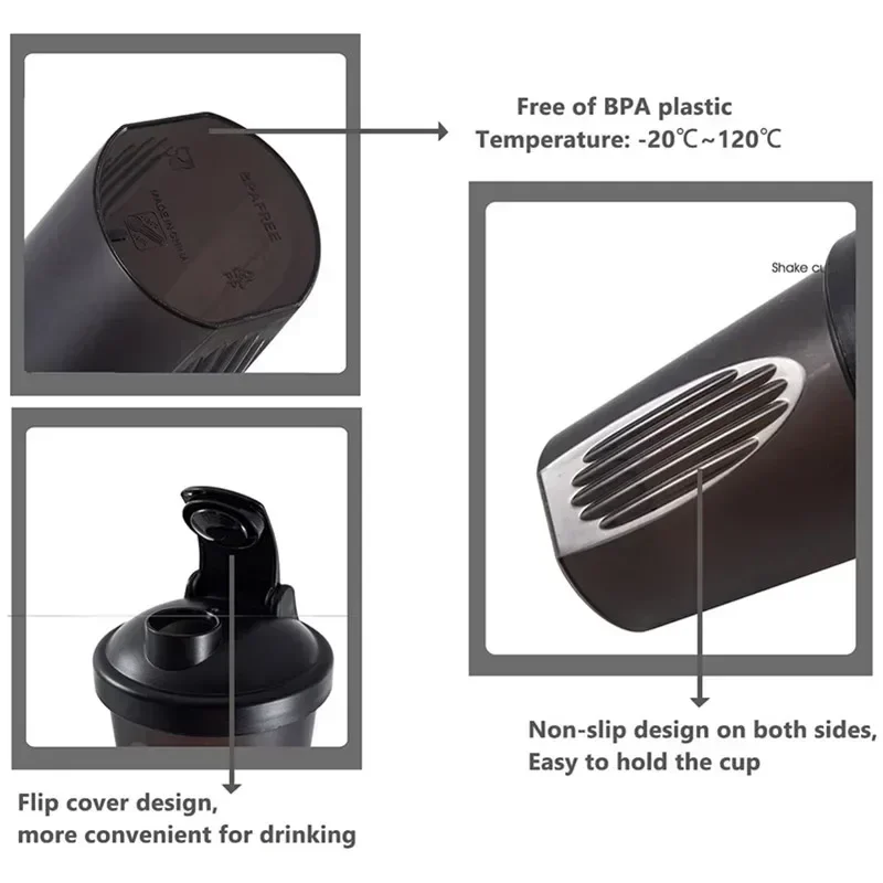 400ml Portable Plastic Drink C - огляд і ціна Protein Shaker Bottle