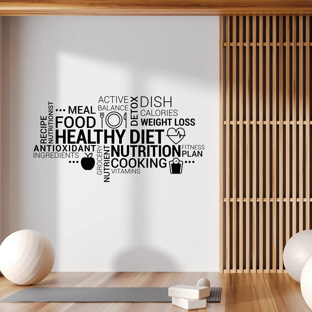 Inspiring Healthy Eating Vinyl - огляд і ціна Nutrition Fitness Gym